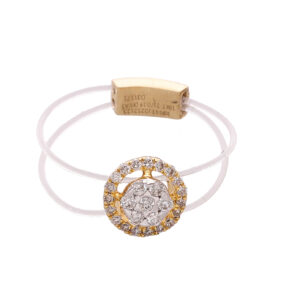 one yellow gold ring, with 26 natural diamond