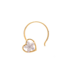 one yellow gold nosepin,with 6 natural diamond