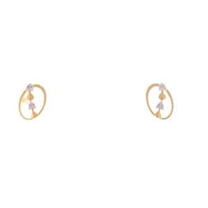 one yellow gold pair of earring with 12 natural diamond
