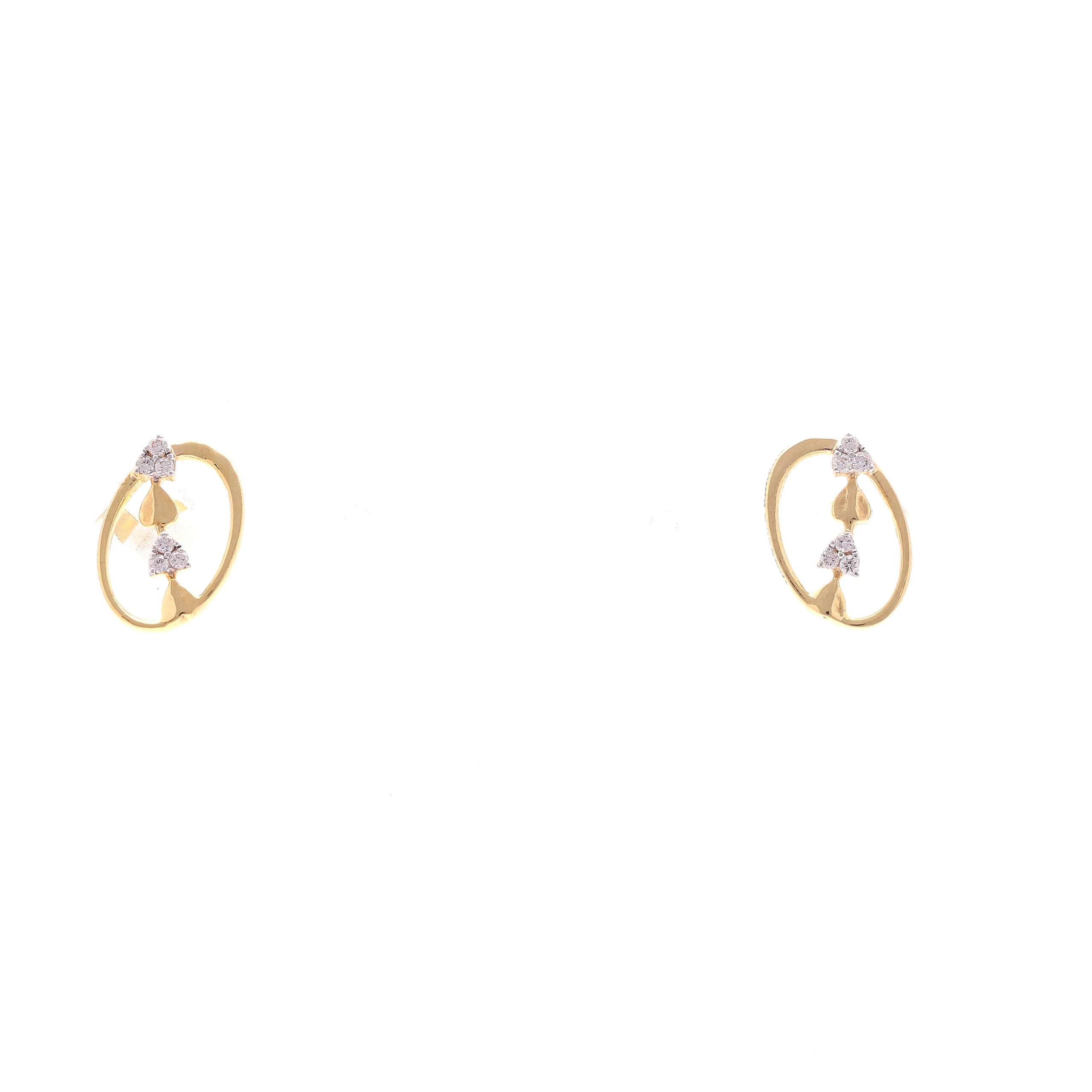 53J274952507_1 one yellow gold pair of earring with 12 natural diamond - Image 1