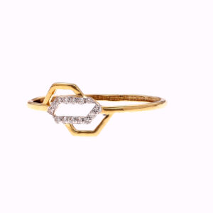 ONE YELLOW GOLD RING WITH 14 NATURAL DIAMONDS