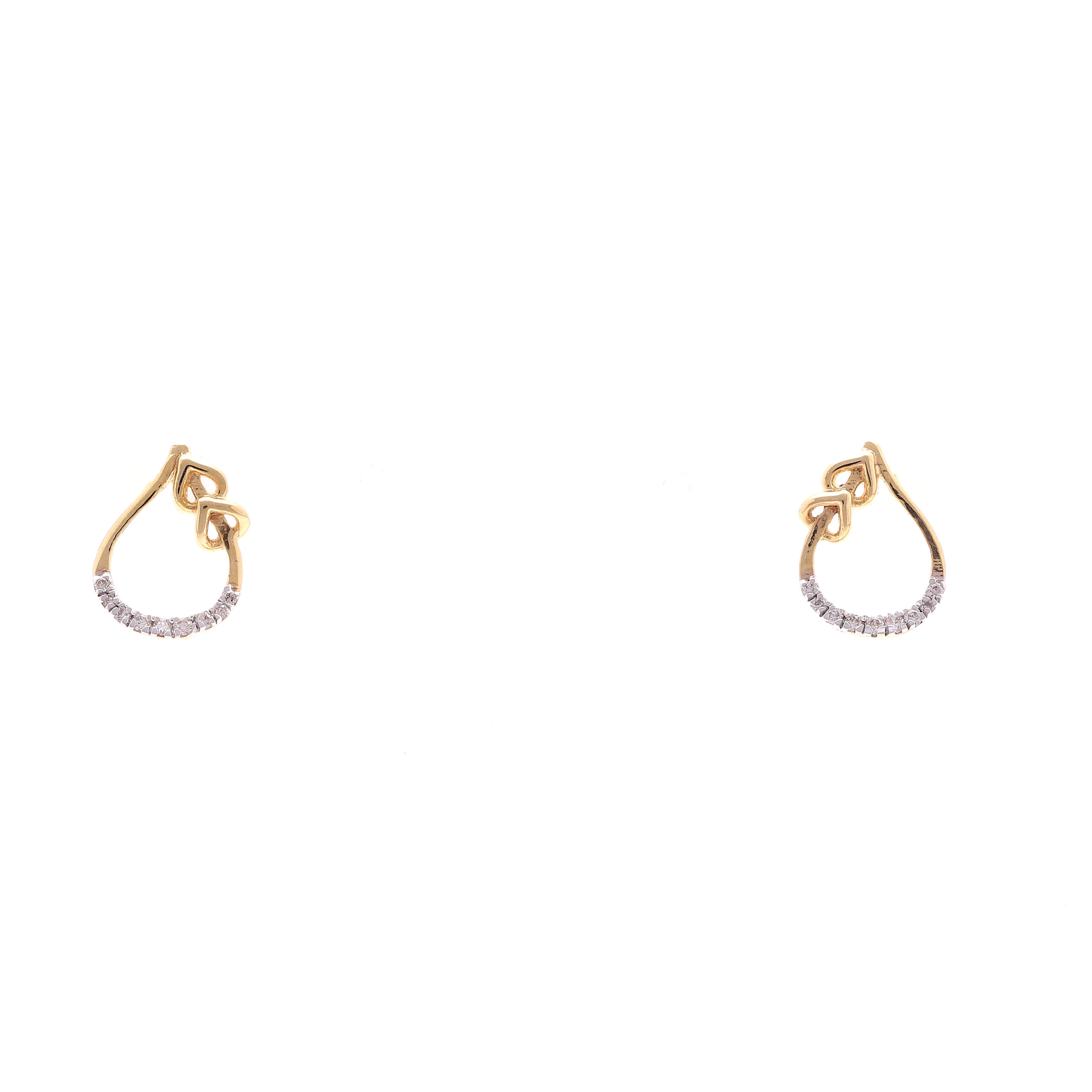 54J027402507_1 one yellow gold pair of earring with 18 natural diamond - Image 1