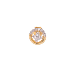 one yellow gold nosepin,with 11 natural diamond