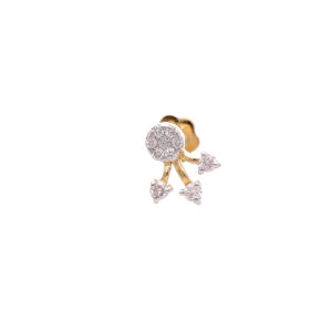 one yellow gold nosepin, with 10 natural diamond