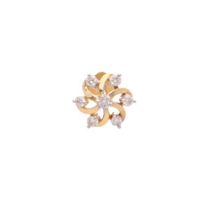 one yellow gold nosepin,with 7 natural diamond - Image 2