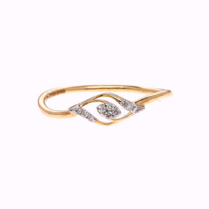 one yellow gold ring with ten (10) natural diamond