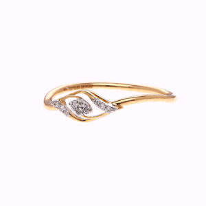 one yellow gold ring with ten (10) natural diamond