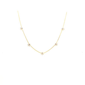 one yellow gold necklace, with 50 natural diamond