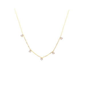 one yellow gold necklace, with 50 natural diamond