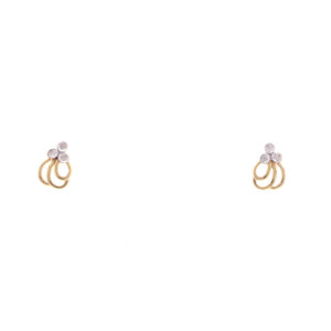 one yellow gold pair of earring with 6 natural diamond