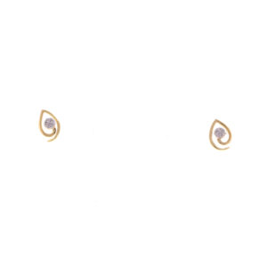 one yellow gold pair of earrings with 8 natural diamonds