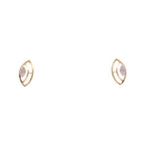 one yellow gold pair of earrings with 8 natural diamonds