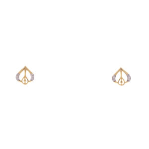one yellow gold pair of earrings with 8 natural diamonds