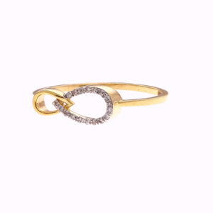 one yellow gold ring, with (18) natural diamond