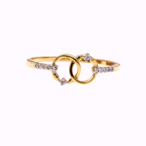 one yellow gold ring, with (12) natural diamond