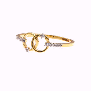 one yellow gold ring, with (12) natural diamond