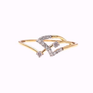 ONE YELLOW GOLD RING WITH (14) NATURAL DIAMONDS
