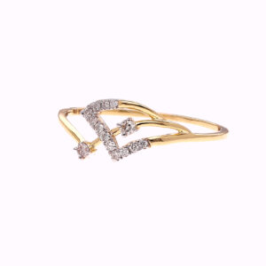 ONE YELLOW GOLD RING WITH (14) NATURAL DIAMONDS