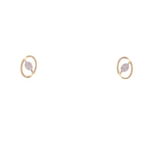 one yellow gold pair of earrings with 8 natural diamonds