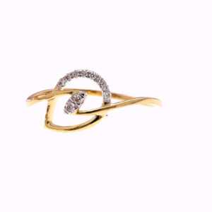 ONE YELLOW GOLD RING WITH 10 NATURAL DIAMONDS