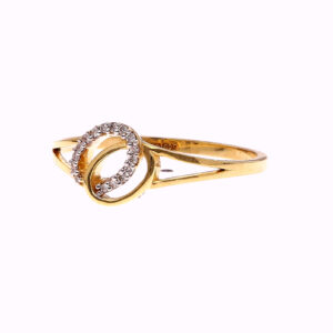 one yellow gold ring, with (16) natural diamond