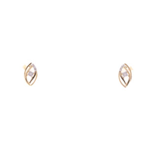 one yellow gold pair of earring with 8 natural diamond