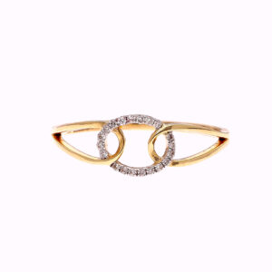 ONE YELLOW GOLD RING WITH 20  NATURAL DIAMONDS