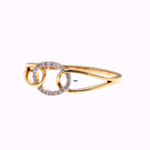 ONE YELLOW GOLD RING WITH 20  NATURAL DIAMONDS