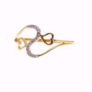 ONE YELLOW GOLD RING WITH 17 NATURAL DIAMOND