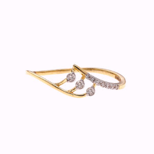 one yellow gold ring, with (10) natural diamond