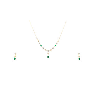 One yellow gold necklace, with 54 natural diamond