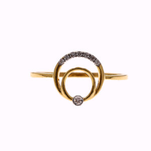 ONE YELLOW GOLD RING WITH 8 NATURAL DIAMONDS