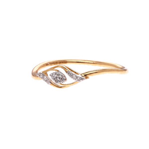 one yellow gold ring with ten (10) natural diamond