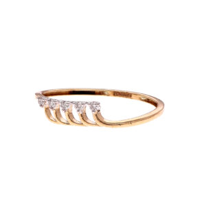 one yellow gold ring, with (5) natural diamond