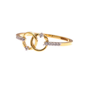 one yellow gold ring, with (12) natural diamond