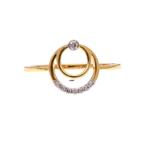 ONE YELLOW GOLD RING WITH 8 NATURAL DIAMONDS
