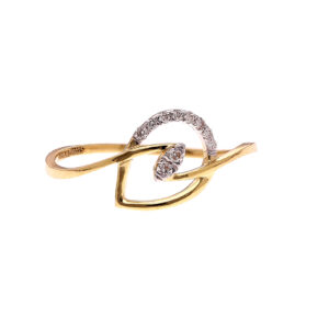 ONE YELLOW GOLD RING WITH 10 NATURAL DIAMONDS