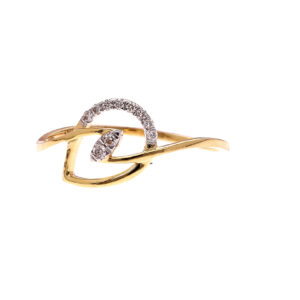 ONE YELLOW GOLD RING WITH 10 NATURAL DIAMONDS