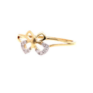 one yellow gold ring, with 10 natural diamond