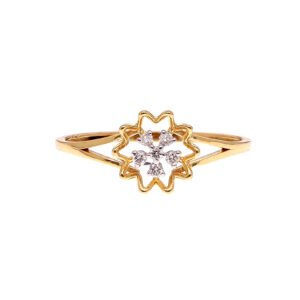 ONE YELLOW GOLD RING WITH 6 NATURAL DIAMONDS