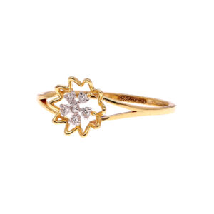 ONE YELLOW GOLD RING WITH 6 NATURAL DIAMONDS