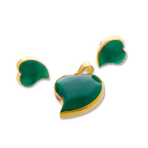 Modern Gold Pendant & Earring Set in Premium Finish