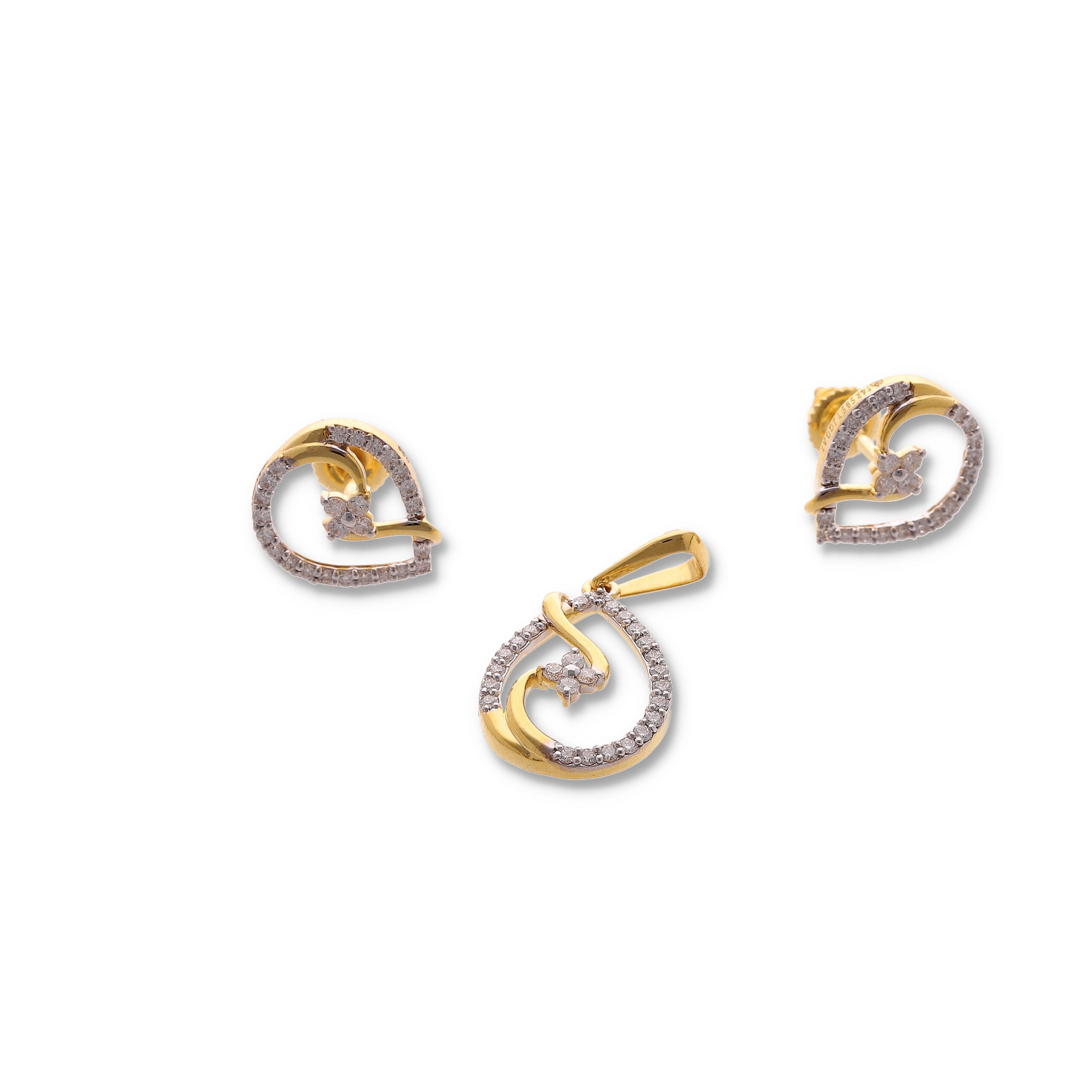 PDF PENDENT BUTTI_30 Modern Gold Pendant & Earring Set in Premium Finish - Image 1